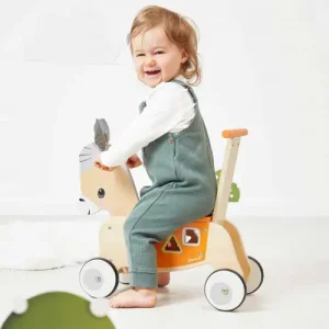 JANOD – Asinello cavalcabile e carrello in legno