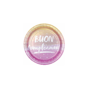 Piatti Buon Compleanno Rosa e Oro Rosa